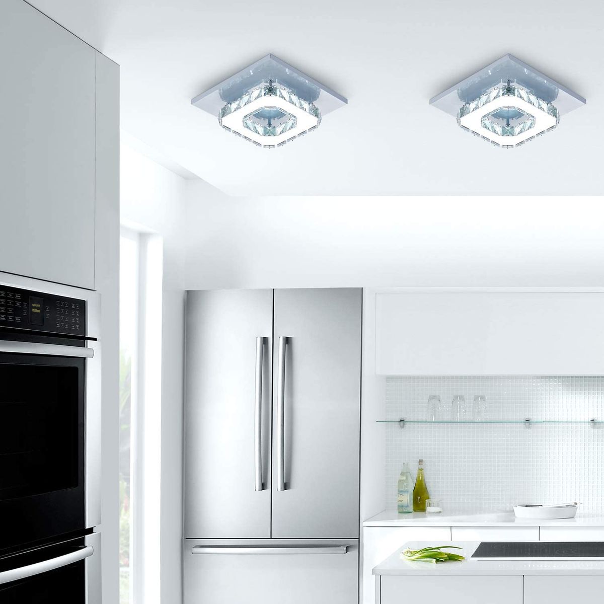 HOME NEAT - Lámpara LED Techo de Cristal