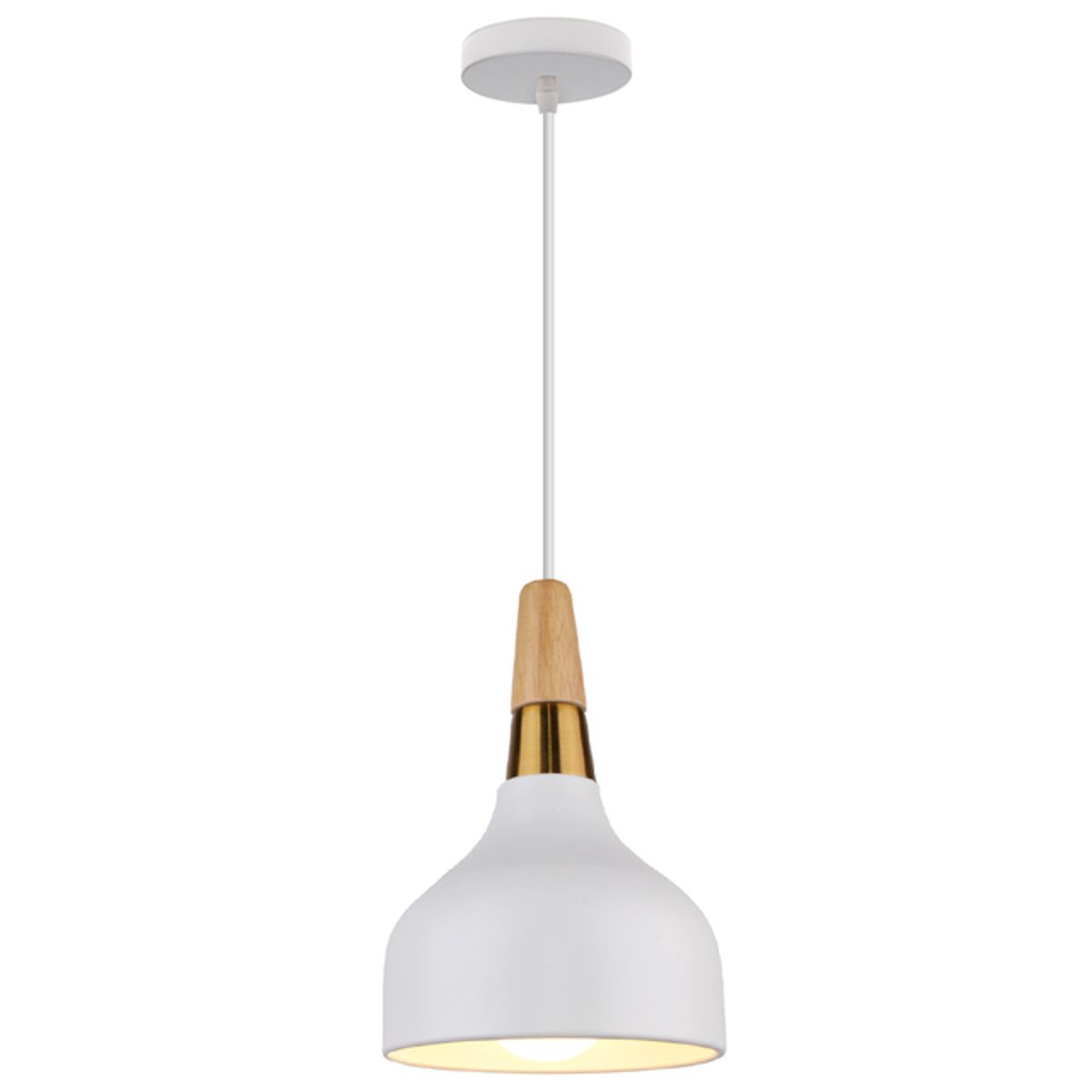 HOME NEAT - Lámpara de colgante nórdica metal luz de techo e27 ø15cm blanco