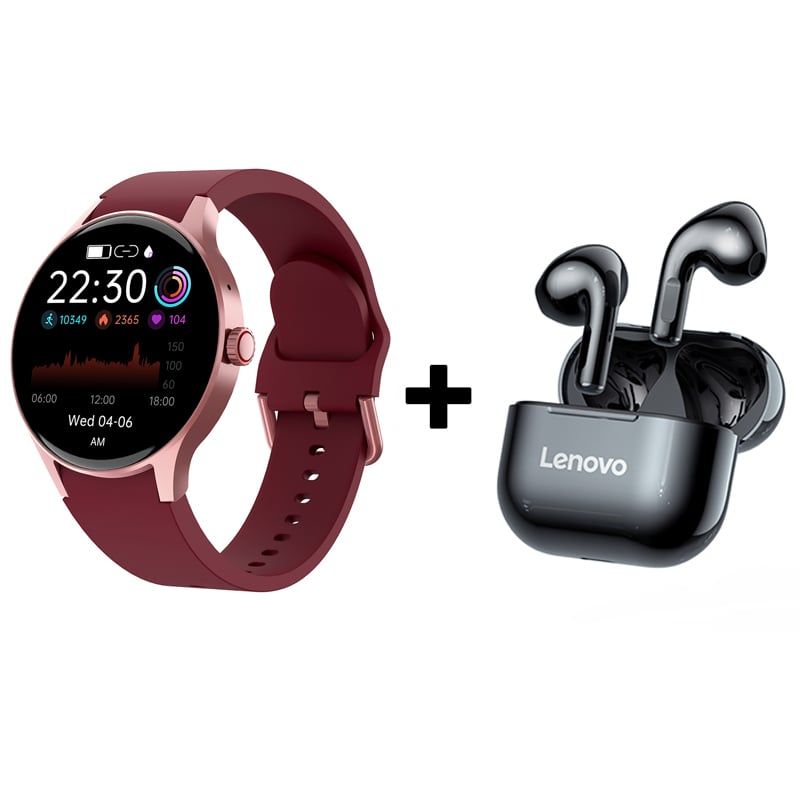 LENOVO - Audífonos Bluetooth Lenovo LP40 y Reloj Inteligente Smart Watch Y80