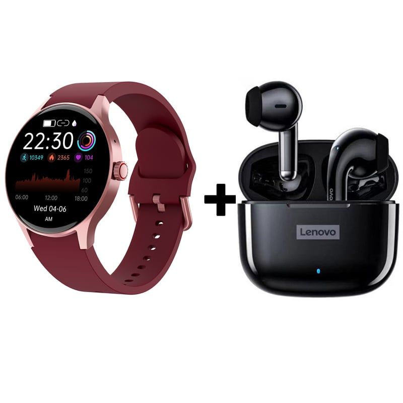 LENOVO - Audífonos Bluetooth Lenovo LP40 PRO y Reloj Inteligente Y80