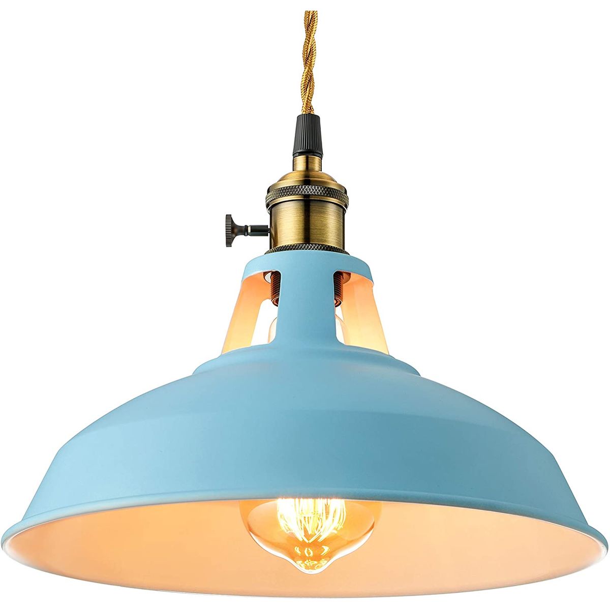 HOME NEAT - Lámpara de colgante industrial vintage e27 luz de techo ø27cm Azul