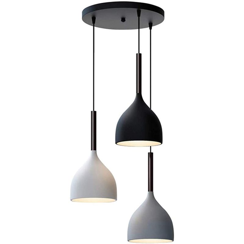 HOME NEAT - Lámpara colgante nórdica moderna luz de techo 3 cabezas ø17cm