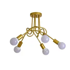 HOME NEAT - Home-neat lamparas de techo vintage diy de 5 lámparas color oro