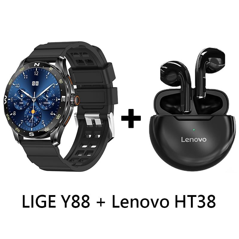 LENOVO - Audífonos Bluetooth Lenovo HT38 y Reloj Inteligente Smart Watch Y88