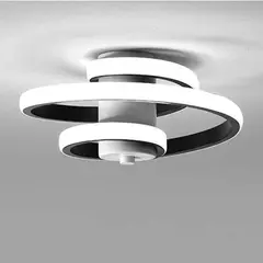 HOME NEAT - Led lámpara de techo moderna diseño línea espiral 3 colores Negro