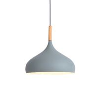 Lámpara de techo moderna colgante de luz e27 aluminio dia 24cm gris.