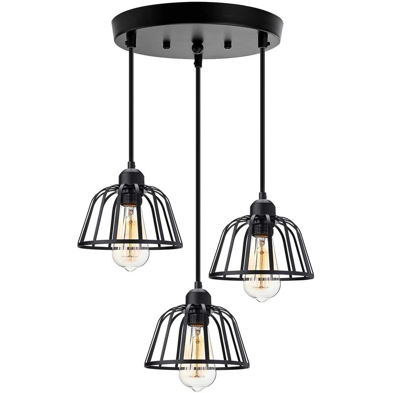 HOME NEAT - Lámpara colgante de techo Retro 3 Luces E27