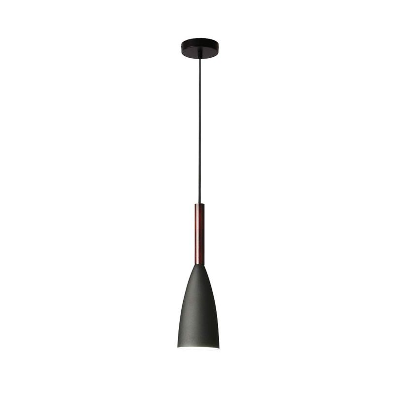 HOME NEAT - Lámpara de colgante moderno madera metal lámpara de techo e27 negro