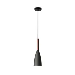 HOME NEAT - Lámpara de colgante moderno madera metal lámpara de techo e27 negro