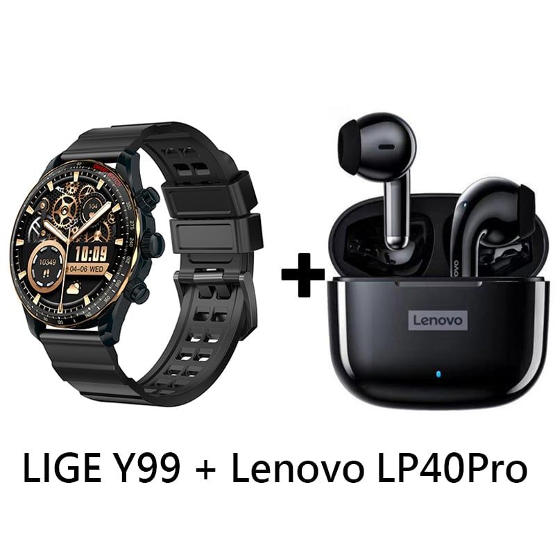 LENOVO - Audífonos Bluetooth Lenovo LP40 PRO y Reloj Inteligente Y99