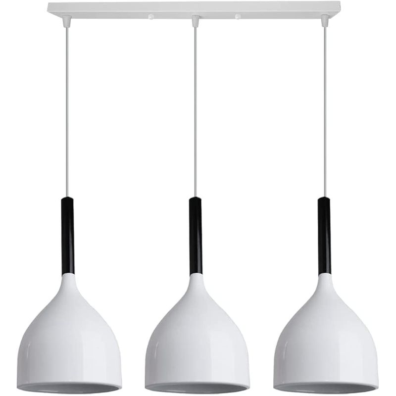 HOME NEAT - Lámpara colgante de techo Nórdica Moderna 3 Luces ø17cm E27 - Blanco