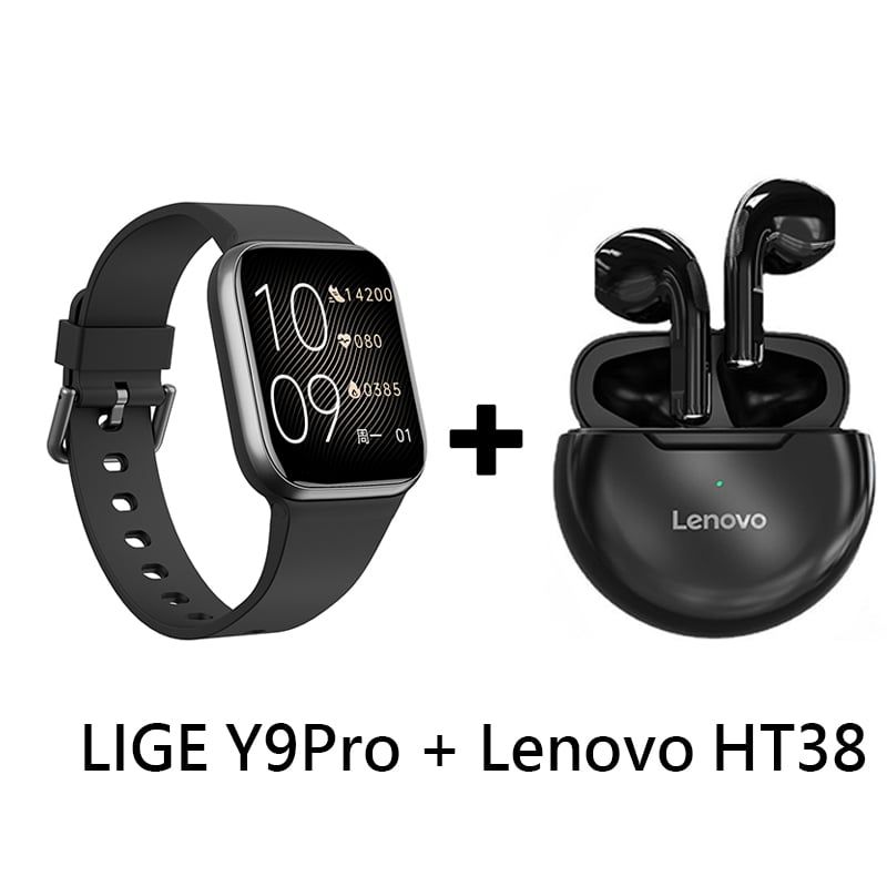 LENOVO - Audífonos Bluetooth Lenovo HT38 y Reloj Inteligente Smart Watch Y9PRO