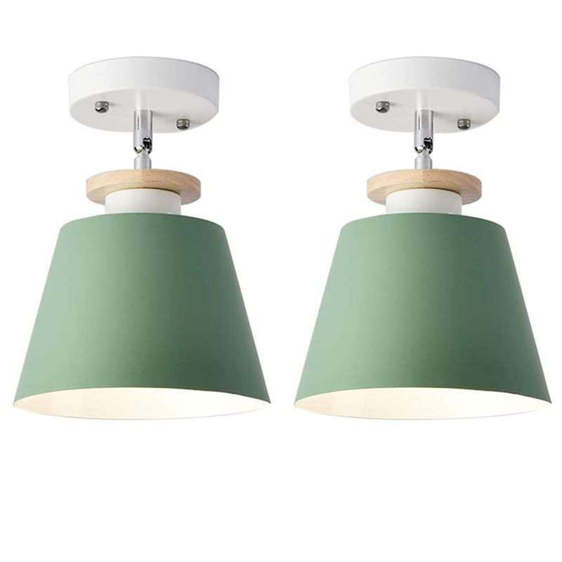 HOME NEAT - 2 Unidades lámpara colgante de techo moderno metal E27 Verde