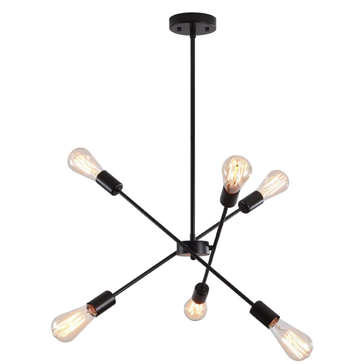 HOME NEAT - Lámpara de techo Moderna de 6 Luces E27 - Negro