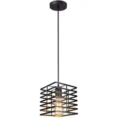 HOME NEAT - Lámpara colgante vintage e27 cubo luz plafón industrial negro.