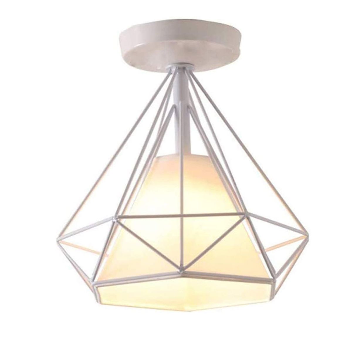 HOME NEAT - Lámpara de techo industrial vintage ø25 cm diamante plafón E27 blanco