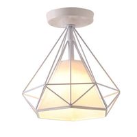Lámpara de techo industrial vintage ø25 cm diamante plafón E27 blanco