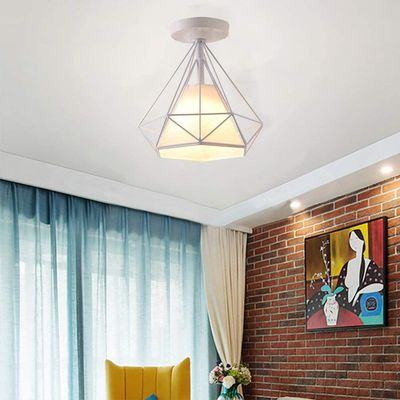 Imagen 2 del producto Lámpara de techo industrial vintage ø25 cm diamante plafón E27 blanco