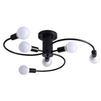 Lámpara de techo moderna 6 brazos E27 luces Negro.