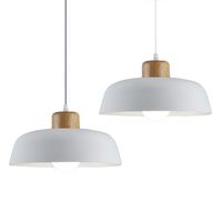 2 Unidades lámpara colgante metal e27 Blanco.