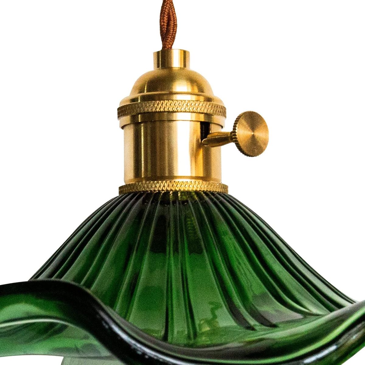 HOME NEAT - Lámpara Colgante de Vidrio Vintage 22cm - Verde