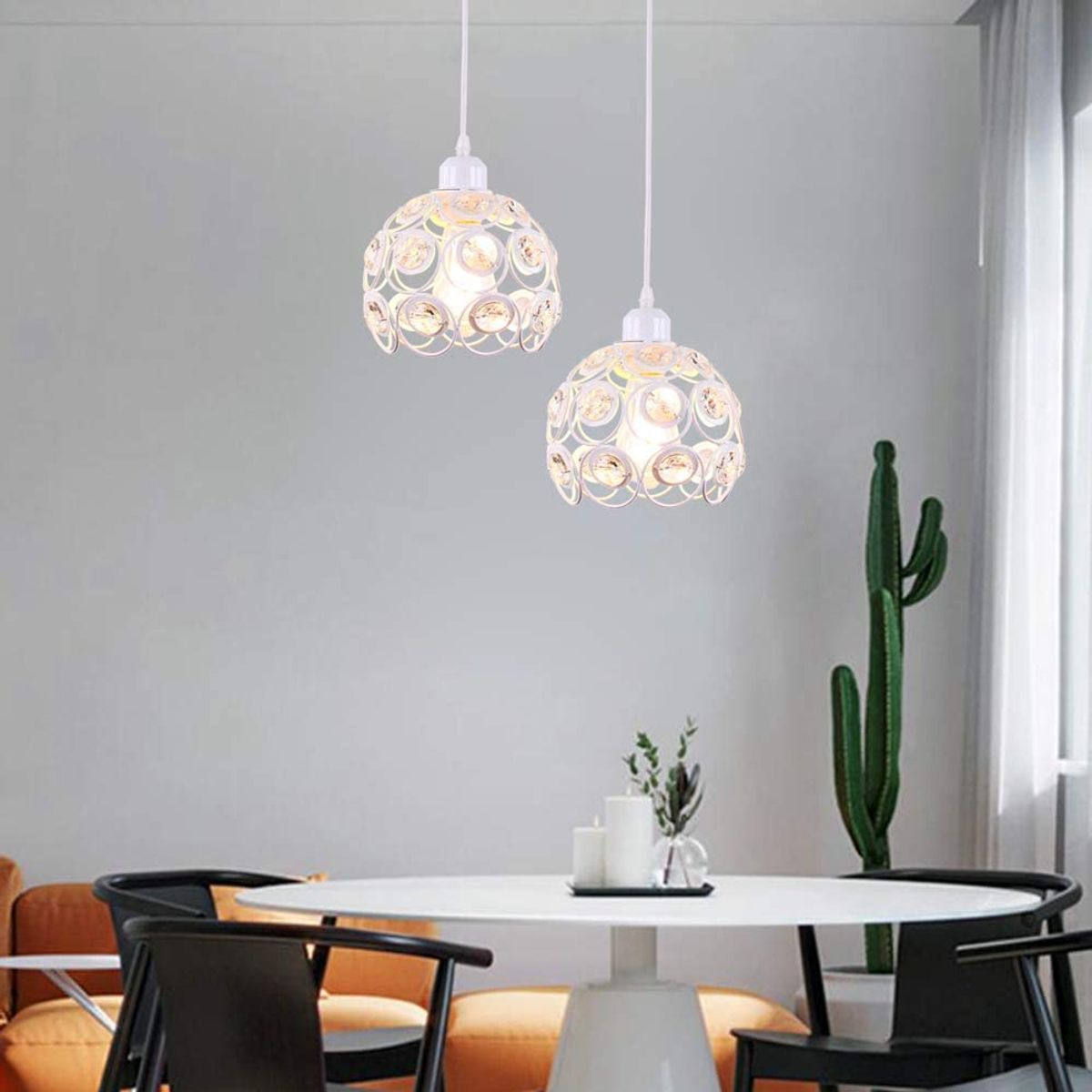 HOME NEAT - Moderno lámpara de colgante de cristal e27 iluminación ø20cm blanco