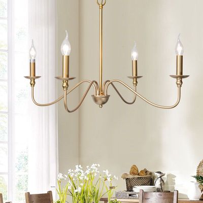 Imagen 2 del producto Lámparas de araña vintage 4 luces lámpara de techo Cobre