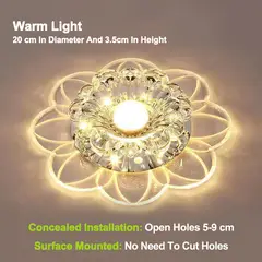 HOME NEAT - Lámparas de Techo LED de Cristal Moderno Forma de Flor Blanco cálido