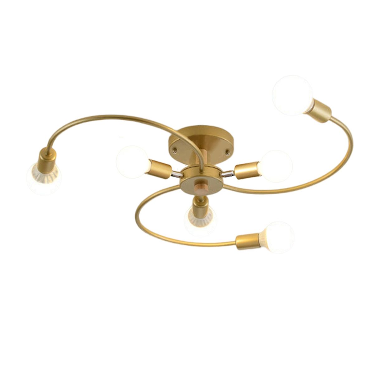 HOME NEAT - Lámpara colgante modelo flor 6 luces color oro