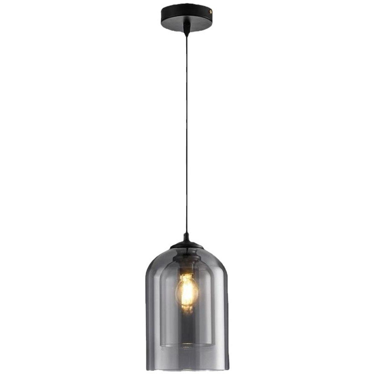 HOME NEAT - Lámpara colgante de techo de Vidrio E27 15CM - Gris