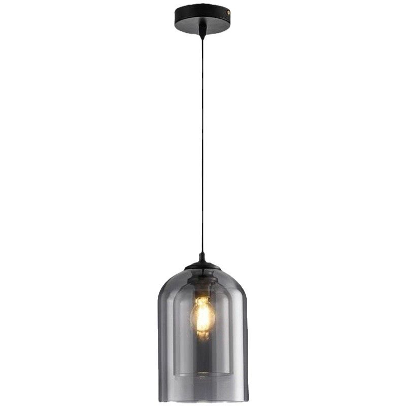 HOME NEAT - Lámpara colgante de techo de Vidrio E27 15CM - Gris