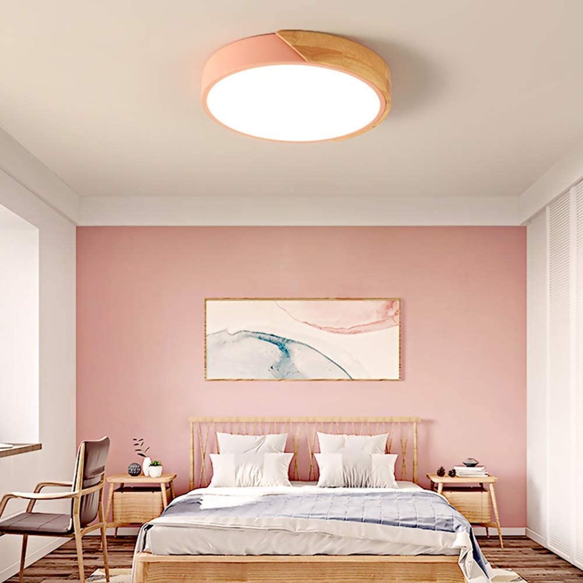 LED Lámpara de Techo Moderna Ø23cm Redondo 3 Colores Rosa, marca HOME NEAT - Foto 2