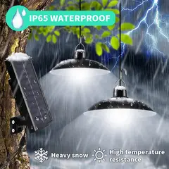 HOME NEAT - 2 en 1 Lámpara colgante solar con mando a distancia - Blanco frio