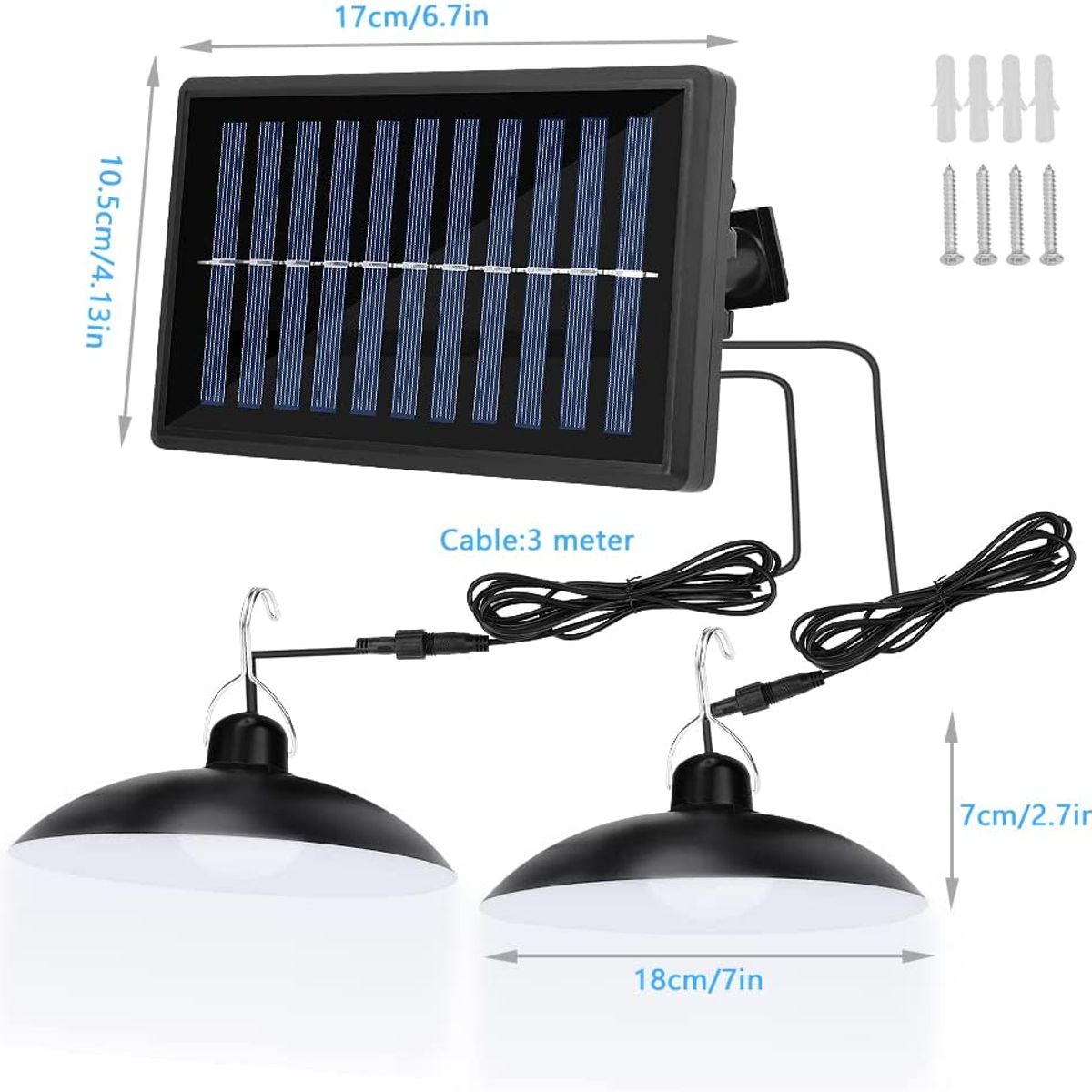 HOME NEAT - 2 en 1 Lámpara colgante solar con mando a distancia - Blanco frio