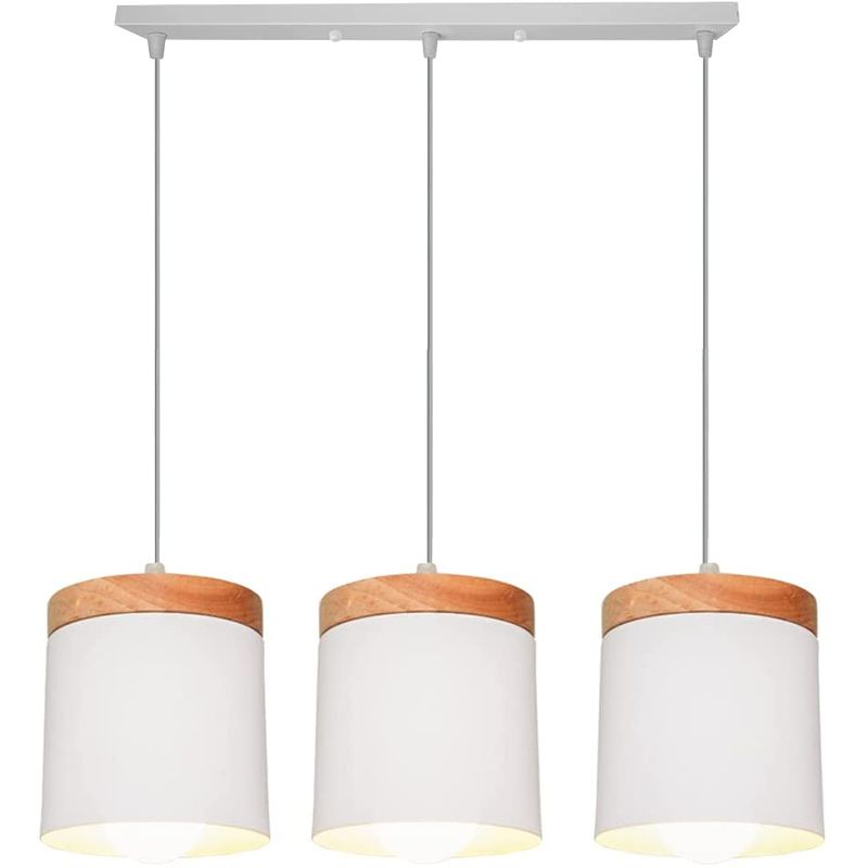 HOME NEAT - Lámpara colgante de techo 3 luces Moderno Nórdica E27 - Blanco