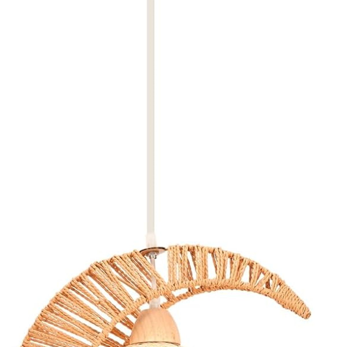 HOME NEAT - Lámpara Colgante Ratán con Pantalla de Cuerda E27 38cm.