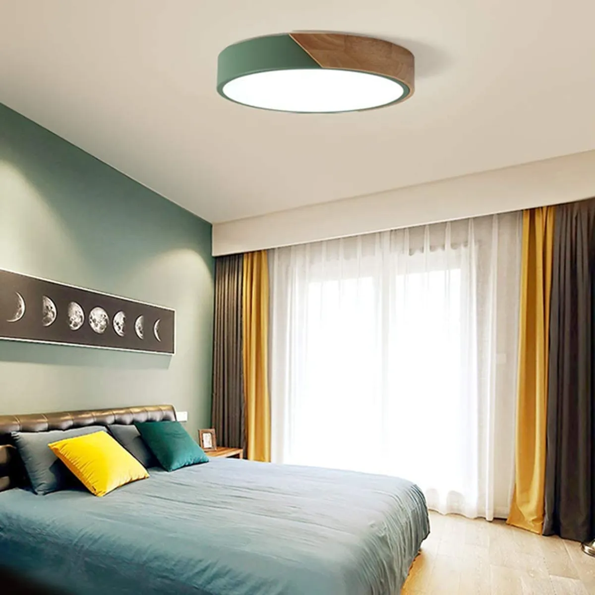 HOME NEAT - LED Lámpara de Techo Moderna Ø23cm Redondo 3 Colores - Verde