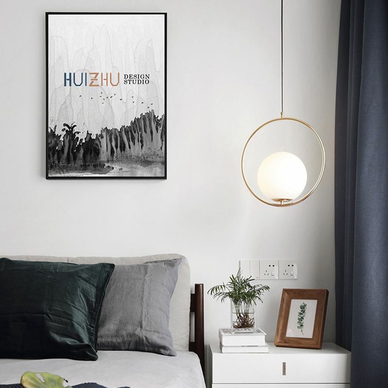 HOME NEAT - Lámpara colgante de techo de Bola de Vidrio E27 - Circular
