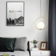 HOME NEAT - Lámpara colgante de techo de Bola de Vidrio E27 - Circular