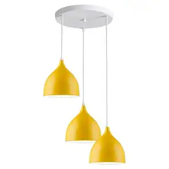 HOME NEAT - Lámpara colgante Moderna luz de techo 3 cabezas amarillo ø17cm