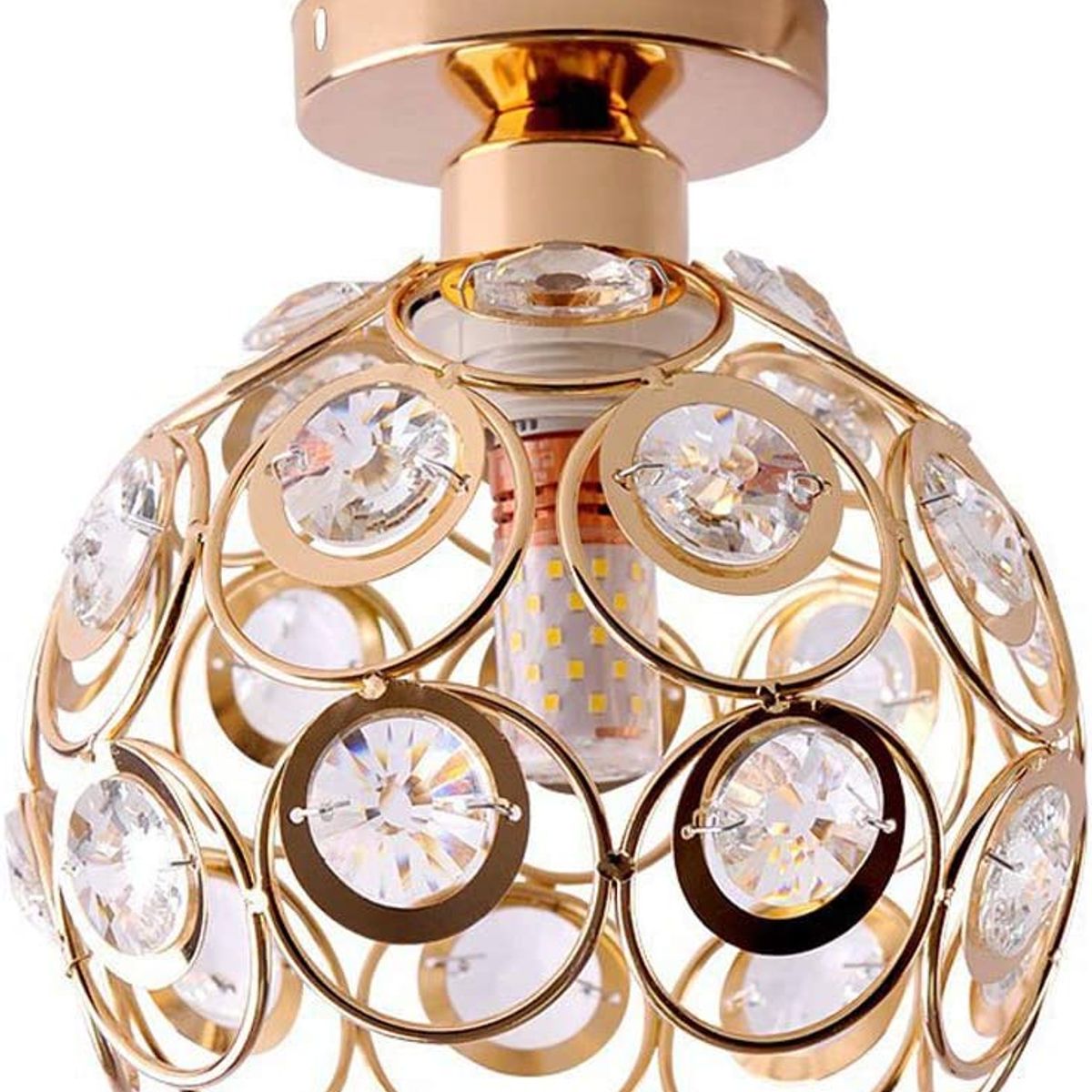 HOME NEAT - Moderno lámpara de techo de cristal e27 iluminación ø20cm oro