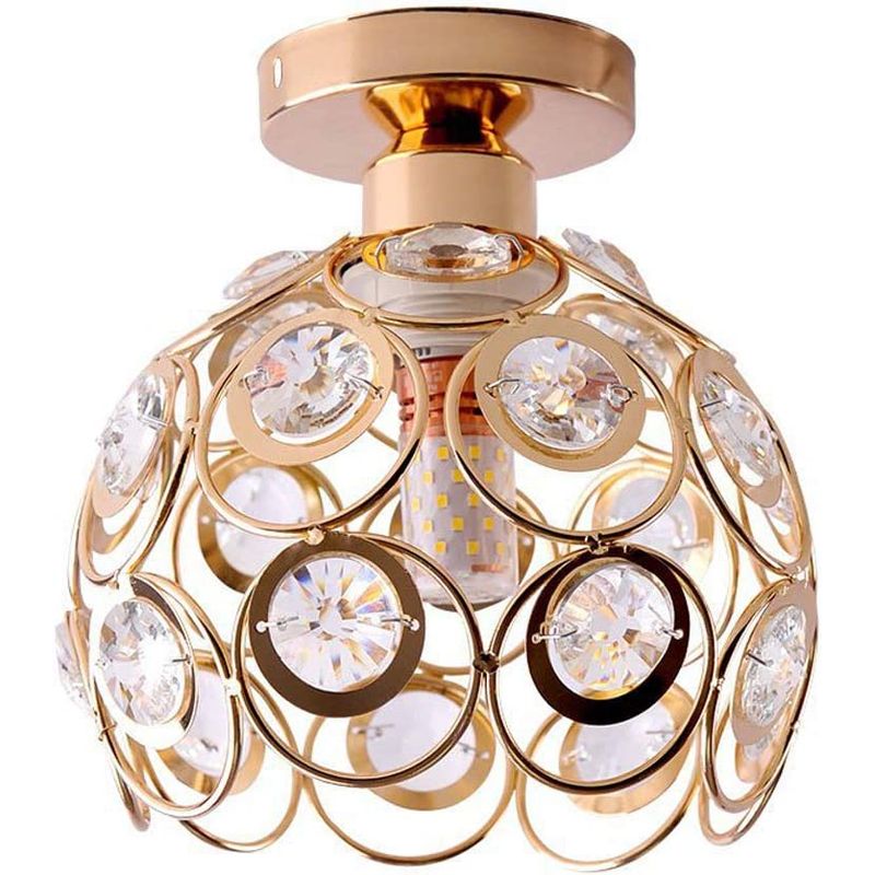 HOME NEAT - Moderno lámpara de techo de cristal e27 iluminación ø20cm oro.