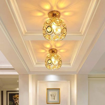 Imagen 2 del producto Moderno lámpara de techo de cristal e27 iluminación ø20cm oro
