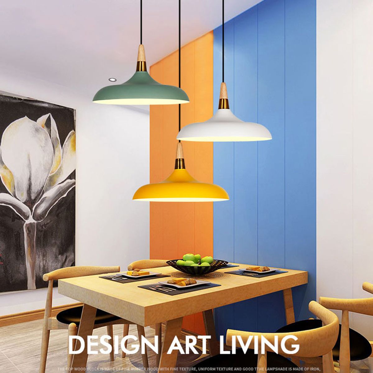 HOME NEAT - Lámpara colgante moderna E27 ø35cm Verde