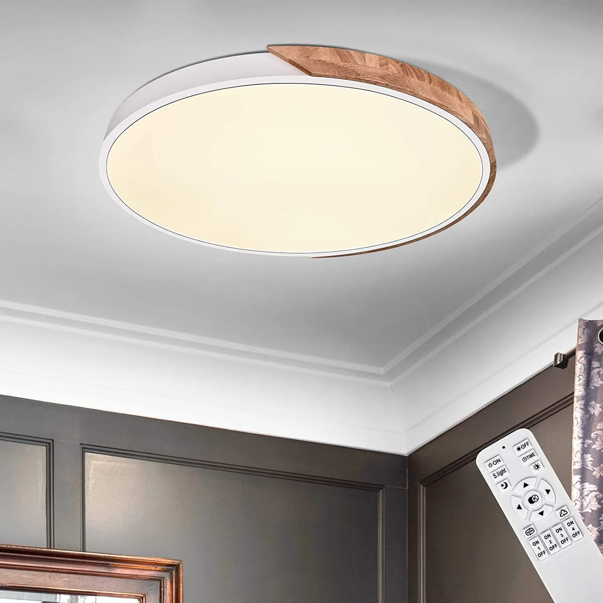 HOME NEAT - Led lámpara de techo moderna ø40cm 3 colores para habitacion blanco