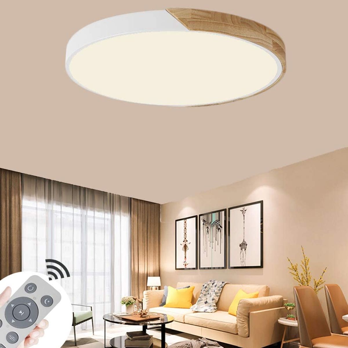 HOME NEAT - Led lámpara de techo moderna ø40cm 3 colores para habitacion blanco