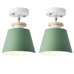 HOME NEAT - 2 Unidades Lámpara de techo moderno E27 - Verde