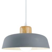 Lámpara de colgante de metal madera redonda moderna nórdica e27.