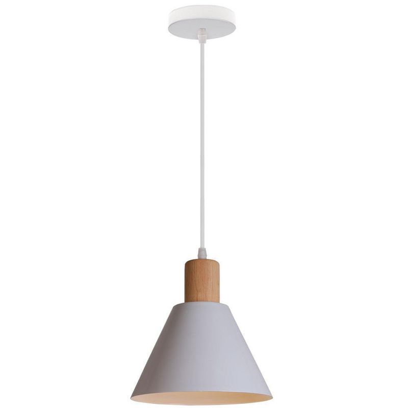 HOME NEAT - Lámpara de techo de hierro moderna Nórdica ø20cm E27 - Blanco