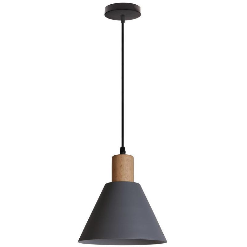 HOME NEAT - Lámpara colgante de techo nórdica metal e27 ø20cm - Gris